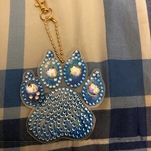 Handmade diamond art paw keychain